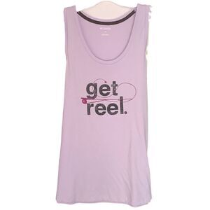 Columbia Lavender Womens Fishing Get Reel Cotton Tank Sz L